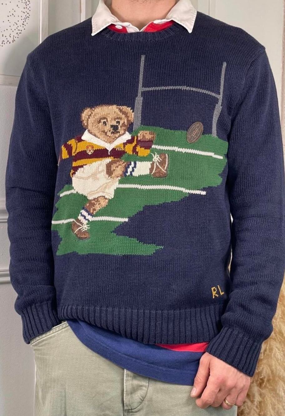 Polo Ralph Lauren Polo Bear Sweater Rugby-playing Bear Mascot Rare